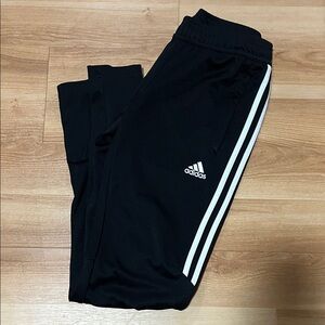 Adidas Black Joggers with White Stripes